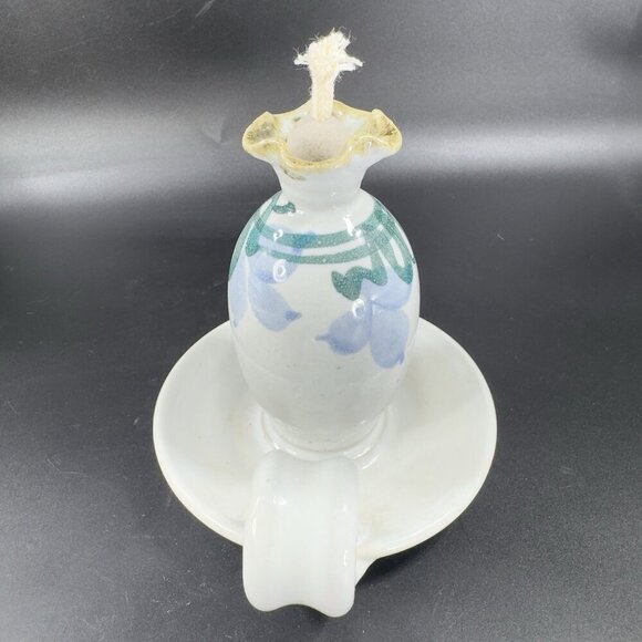 Dick Lehman Studio Art Pottery Oil Lamp Goshen Indiana New Unused Lamp VTG - Picture 14 of 15